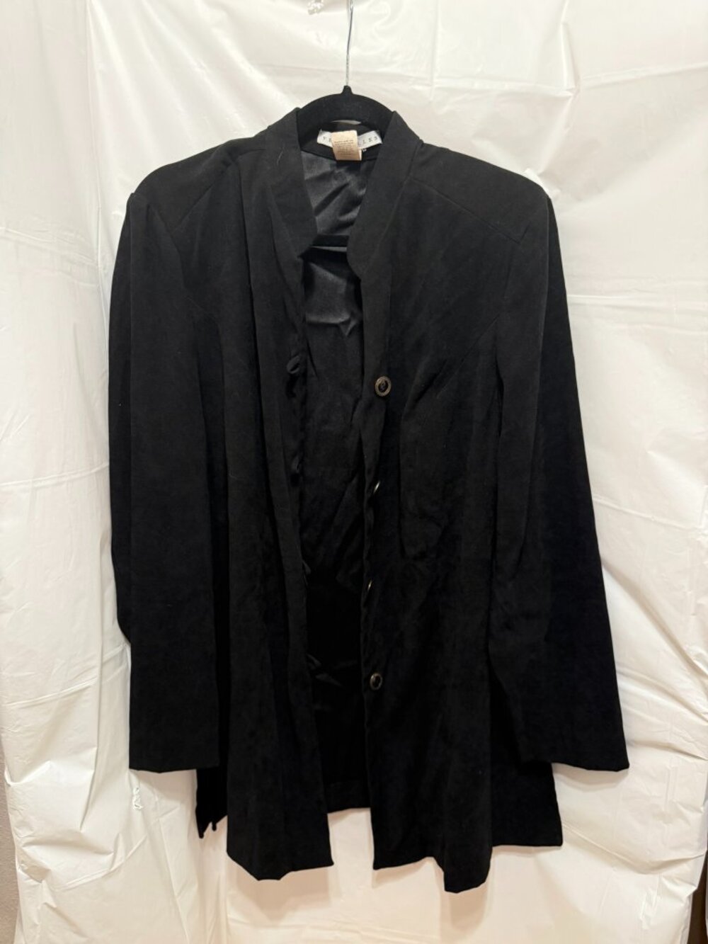 Versailles Black Button Down Tunic Jacket Size 16W